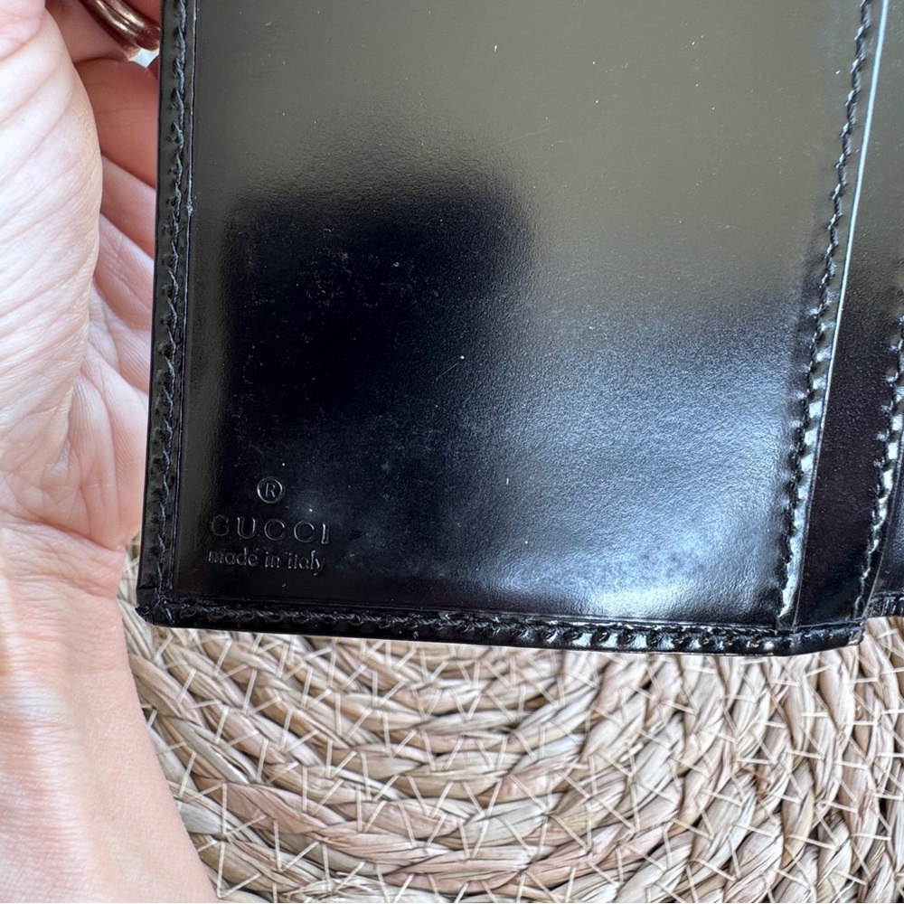Gucci Logo Long Wallet Black Leather Vintage Tom Ford Era - Picture 5 of 8